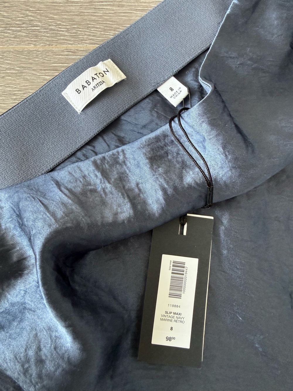 Aritzia vintage navy satin Maxi Skirt - Picture 2 of 3